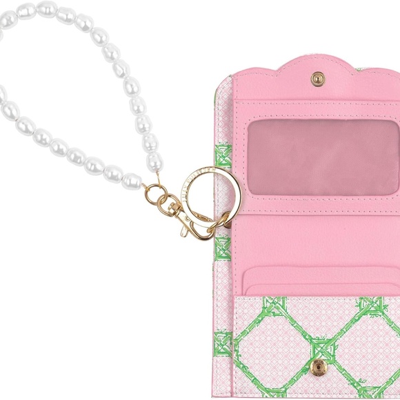 NWT Lily Pulitzer Snap Card Case with Pearl Strap - Picture 2 of 4